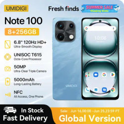 [NEW]UMIDIGI Note 100 Android 14 Smartphone 6.8” HD+ 120Hz 50MP Camera 8GB 256GB/6GB 128GB 20W 5000mAh Dual SIM NFC