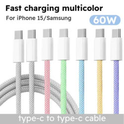 66W 3A Type C To Type C USB Cable For iPhone 15 Pro Max PD Fast Charge USB C Data Cord For Samsung Xiaomi Quick Charging Cables