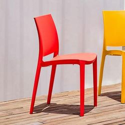 Set of 2 Sensilla Stackable Outdoor Dining Chairs by Polder in Red
