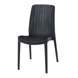 Set of 4 Rue Stackable Outdoor Dining Chairs by Polder in Black