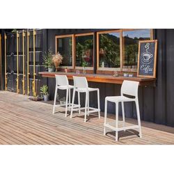 SET OF 2 SENSILLA OUTDOOR STACKABLE COUNTER STOOLS by Polder in White