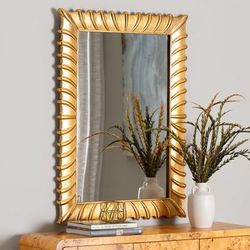 Baxton Studio Ygritte Antique Goldleaf Accent Wall Mirror by Baxton Studio in Antique Goldleaf (Size ONE SIZE)