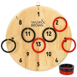 TEMU & Brown Wooden Hanging Hook Board For Indoor/outdoor Fun, Parties & Family Activities