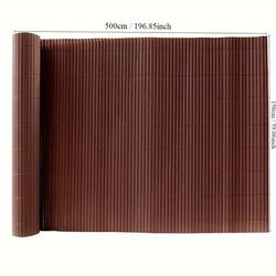 TEMU Brown Privacy Screen Pvc Slat Bamboo Effect Fence Garden Privacy Screen Fencing Border Screening Roll