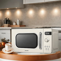TEMU Comfee' 20 Litre Microwave | Small Microwave Oven, Vintage Apricot Cream Wind Super , 800 Watts Of Power With 8 Menus, Of , 1 Click Super Convenient, A Must Have !