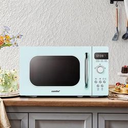TEMU Table Top Microwave Oven |mint Green Modern Microwave Oven By Comfee' -800w Quick Heating, 5 Power Levels + 8 , Energy Efficient For Small Spaces, Style (model Cm-m202raf/gn)