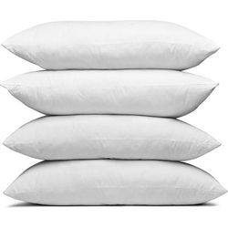 TEMU Premium Of 4 - Hotel Quality 48x74cm Super Soft Microfiber Pillows | Breathable Poly Cotton Covers | Machine Washable | For Bed