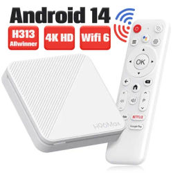 H96 MAX H313 TV Box Android 14 Smart TV Box 4K 100M LAN Wifi 6 BT 5.0 Google Voice Assistant Media Player Set Top Box