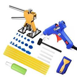 Kit di estrazione ammaccature, kit professionale per la rimozione di ammaccature senza verniciatura da auto con sollevatore dorato, estrattore a ponte, ventosa per riparare il 96% delle ammaccature
