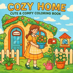 COZY HOME: Coloring Book for Adults Featuring Cute Cozy Daily Activities for Relaxation (Cozy Spaces Coloring)