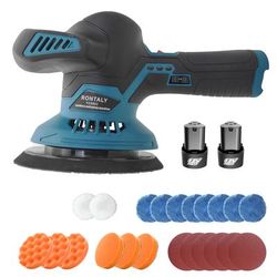 "TEMU Cordless Car Buffer Polisher 6" Electric Polisher Kit With 2pcs 12v 3.0ah Battery, 6 Variable Speed 5000rpm Portable Wireless Buffer Kit For Car Detailing Polishing Waxing Scratch Removing"