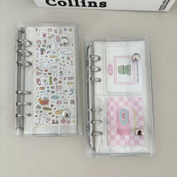 A6 Narrow Loose Leaf Cover, 10pcs 1 Grid 2 Grid 3-inch Storage Bags, Postcards Binder Collect Book Organizer