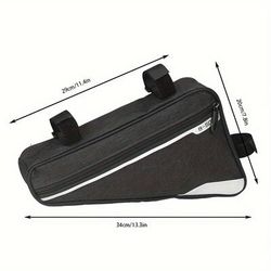 TEMU B-soul Large Capacity Bicycle Top Tube Bag - Durable Polyester Black Cycling Storage For Handlebars, Frame & Fork Mount