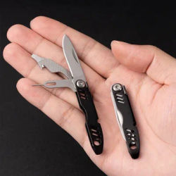 Mobile phone card pick-up needle, keychain, batch bottle opening, multi-functional folding and cutting knife, portable