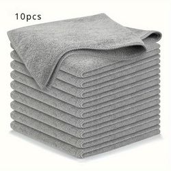 TEMU 10-pack Ultrasoft Microfiber Cleaning Cloths, Quick-dry Absorbent Towels For Car Exterior Care, Bath, And Cleaning - Scratch-free, Super Absorbent, Fast Drying