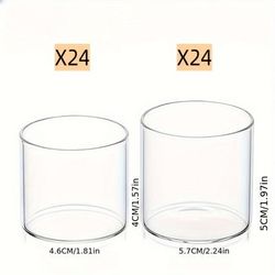 TEMU Set Of 48 Clear Glass Hurricane Candle Holders For Floating And Votive Candles - Polished Finish Tabletop Glass Tealight Candleholder For Christmas Wedding Party Centerpiece Decoration