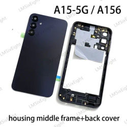 A156 5G Back Cover For Samsung Galaxy A15 5G SM-A156 Battery Back Cover Middle frame Housing Lid Door Case + Camera lens Parts