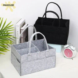 PANGDUBE Felt Baby Diaper Stackers & Caddies Newborn Diaper Bag Organizer Bag for Baby Things Mom Storage Bag 33*23*18cm