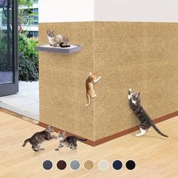 TEMU Smieet Self-adhesive Cat Scratching Board - Durable Polyester Felt Pad For Wall And Furniture Protection, Multiple Sizes , Cat Accessories