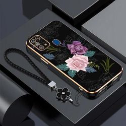TEMU Electroplated Case For Galaxy M31 Featuring A Rose Bouquet Design And Shockproof Capabilities,