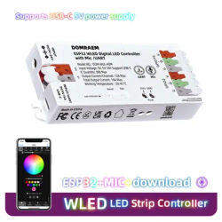 ESP32 WLED LED Controller Microphone Music DIY Dynamic Mode UART Download Easy Wiring App Control WS2811 WS2812 SK6812 RF Remote