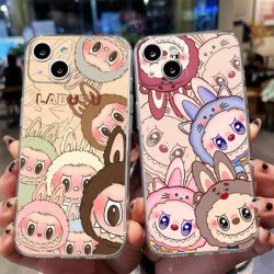 Cute Labubu Phone Case for Apple iPhone 15 16 Pro XS Max 13 14 Plus XR SE 7 8 12 11 Pro plus Matte