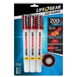 Life+Gear Led Emergency Flares, Pack Of 3 Flares