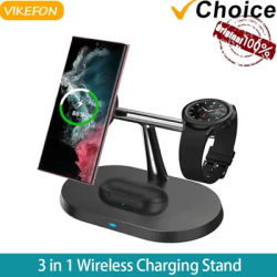 30W 3 in 1 Magnetic Wireless Charger Desktop Phone Holder Super Fast Charging Station for Samsung Galaxy S25 S24 Watch 2-7