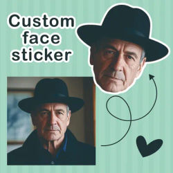 40 autocollants de visage personnalisés - Autocollants de portrait personnalisés | PVC imperméable | Idée cadeau photo drôle pour un usage quotidien au bureau