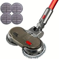 TEMU Multifunctional Electric Mop Head, Suitable For V7, V8, V10, V11 And V15 Vacuum Cleaners With Water Tank, Wet And Dry Use, Includes 4 Mop Pads (not Full Set, Requires Compatible With For Vacuum)