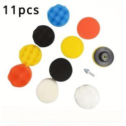 TEMU 11pcs/24pcs/38pcs 3.0-inch Polishing Pads, Car Foam Drill Polishing Pad Set, Polisher Set, Headlight Repair Set With Wool Pad