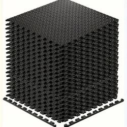 TEMU 20pcs Black Eva Interlocking Exercise Mats Yoga Mat - Soft, Non-slip And Waterproof, Suitable For Home Gym, Training And Shaping, Yog