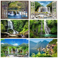 Spring Photography Backdrop Green Forest Garden Park Landscape Waterfall Home Party Decoration Photo Shoot Studio Background
