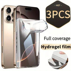 3PCS Full Coverage Hydrogel Film Protector for IPhone 16 14 15 Pro Max 14 15 Plus Screen Protector
