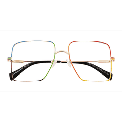 Unisex s square Rainbow Metal Prescription eyeglasses - Eyebuydirect s Be You