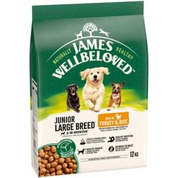 2x12kg Junior Large Breed Turkey & Rice James Wellbeloved Dry Dog Food