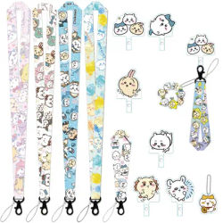 New Personalized Mobile Phone Anti-lost Lanyard Cute Cartoon Gasket Clip Neck Strap Wrist Strap Combination Anime Phone Charm