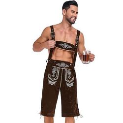 Oktoberfest Lederhosen Ricamato Bavarese Tedesco Monaco di Baviera Prati Per uomo Feste Festa della birra Panno in stile tradizionale