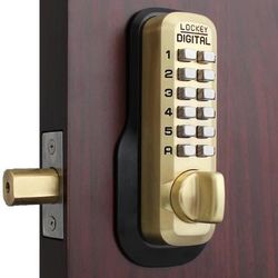 LockeyUSA M210 EZ Deadbolt Lock Satin Brass - Single Combination