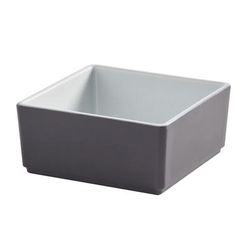 American Metalcraft UBS16GE 16 oz Square Bowl, 4 1/2" x 4 1/2", Melamine, Graphite, Gray