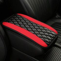 "TEMU Car Armrest Pad Cover - Quilted Black With Blue Accent, Waterproof & Easy- Console Cushion Mat, 12.6"x7.5", & Accessory, Car Armrest Cover"