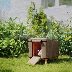 TEMU Pawhut Rabbit Hutch Cover, Guinea Pig Hutch Cover 600d Waterproof Windproof, Outdoor Animal Hutch The X-d2-0047 And Similar Model Rabbit Hutch, 43 X 52 X 37 Cm, Brown