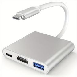 TEMU Usb C To Hdtv Adapter, Type C To Hdtv Multiport Adapter With 4k Hdtv Output, 3 In 1 Usb-c To 4k Hdtv, Usb3.0 And Usb C Charging Port, Usb- Av Multiport Adapter For Tv And