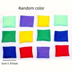 TEMU 8/10/12pcs 1.97 Inch Small Square Sandbags, Colorful, Canvas, Uncharged, For Sandbag Ball Throwing