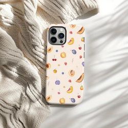TEMU Summer Fruits Watercolor Fruit Collage Phone Case, Cute & Preppy, 16 15 14 11 Pro Max