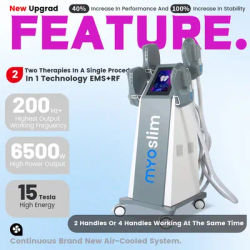 High power 6500W electromagnetic muscle building ABS training, fat removal and slimming machine, hip lifting sculptor