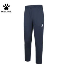 Kelme Football Training Pants Men's High Elastic Tie Feet Casual Running Straight Leg Sports Pants Outdoor Training Gym Fitness
