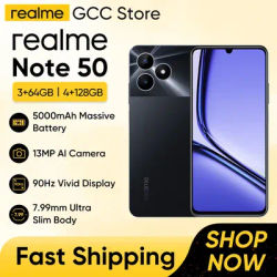 realme Note 50 6.74'' Large Display Screen Powerful 8-Core Smartphone 13MP AI Camera IP54 Waterproof 4890mAh Large Battery