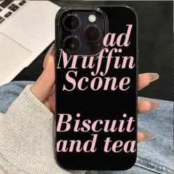Simple Pink English Pattern Phone Case For iPhone 16E 16 15 Pro Max 14 13 12 11 Pro X XR XS 7 8 Plus SE2 Shockproof Soft Cover