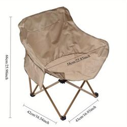 TEMU 1pc Outdoor Oxford Cloth Folding Large Seat With Solid Back, Portable Leisure Fishing Seat With Storage Bag, Outdoor Folding Bed For Adults - Easy To Clean, High Weight Capacity